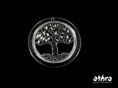 Zawieszka laserowo wycinana, drzewo życia, rodowana, OR1659/R