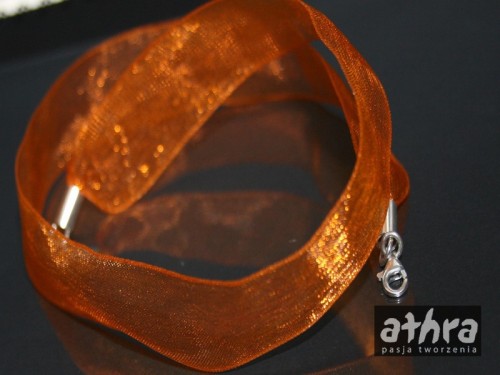 www_athra_pl_WSTP wstążka z zapięciem srebrnym kolor pomarańczowy