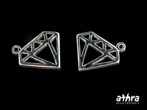 www_athra_pl półfabrykaty srebrne próba 925 zawieszka rodowana diament
