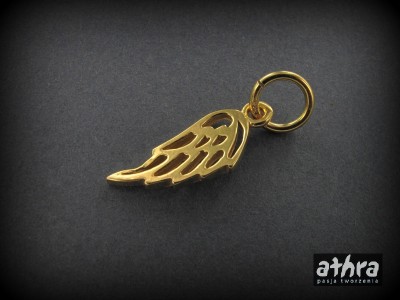 Zawieszka srebrna, skrzydło, pozłacane ZL268/D
