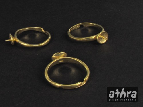 www_athra_pl_P726M/D pierścionka srebrna Ag pozłacana z miseczką 6mm