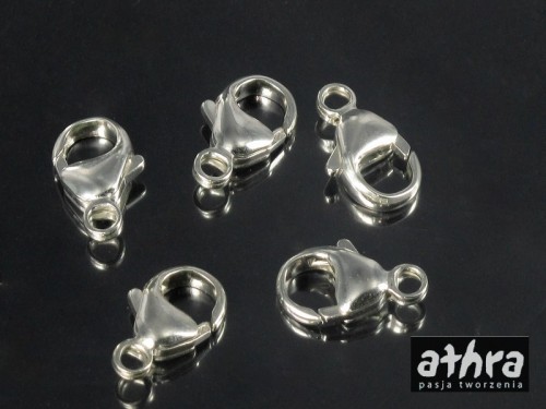 srebrne zapięcie typu karabińczyk próba ag 925