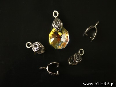 Zawieszka do kryształów Swarovskiego,listek, oksydowany, ZS154/O