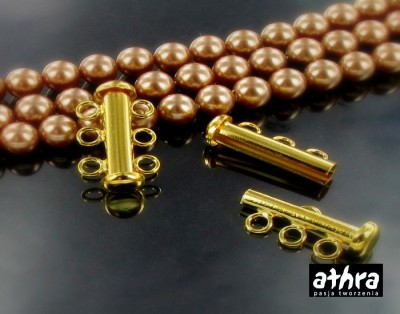 Zapięcie na trzy sznury, pozłacane, SVD40/D