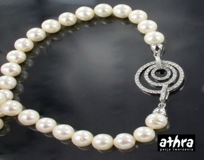 Zapięcie do korali, rodowane, z cyrkoniami, SVDA31/R