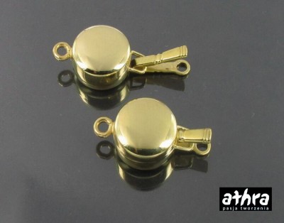 Zapięcie okrągłe, gładkie  na jeden sznur, pozłacane, CH0667/1/D