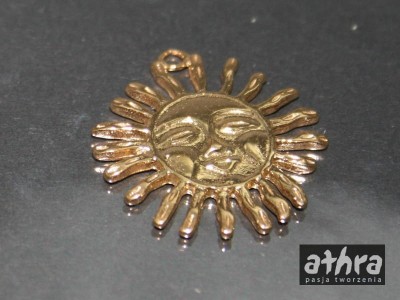 Zawieszka srebrna pozłacana słońce, SUN28/D
