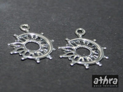 Zawieszka srebrna słońce z księżycem oksydowana, SUNMOON14/O