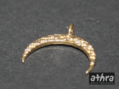 Zawieszka srebrna, róg obfitości młotkowany pozłacana, ROG15/D