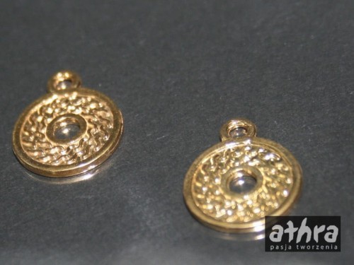 www_athra_pl_ZL112D zawieszka srebrna rozetka pozłacana 12mm
