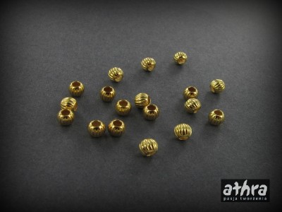 Kulka ryflowana 3,0mm, pozłacana P2R3/D