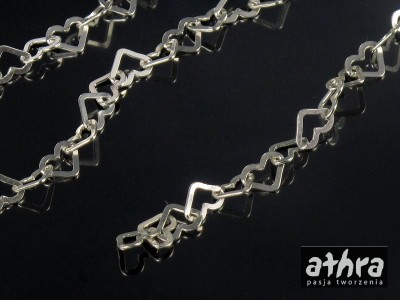 Łańcuszek srebrny serca, KCU060-060B