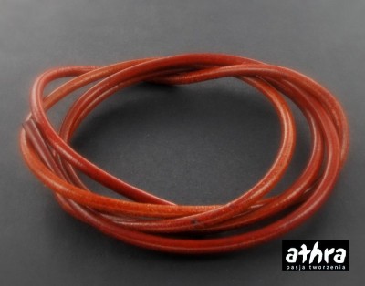 Rzemień skórzany 3 mm, naturalny, lakierowany, 90 cm