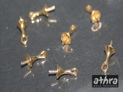 Zawieszka z bolcem pozłacana, pod kamień, BK3517K/D