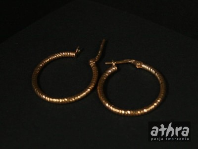 Bigle do kolczyków koła z drutu diamentowanego , ROUND25D/D