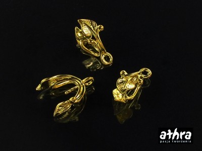 Zawieszka do wisiora listek z bolcem z mosiądzu, ZWB2068/M