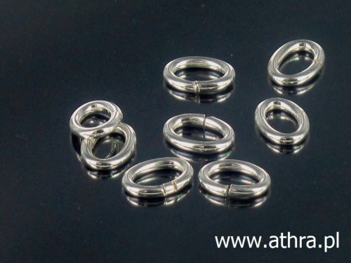 www_athra_pl_półfabrykat srebrny, próba Ag 925. Element do łączenia, cięty owal 6x8mm