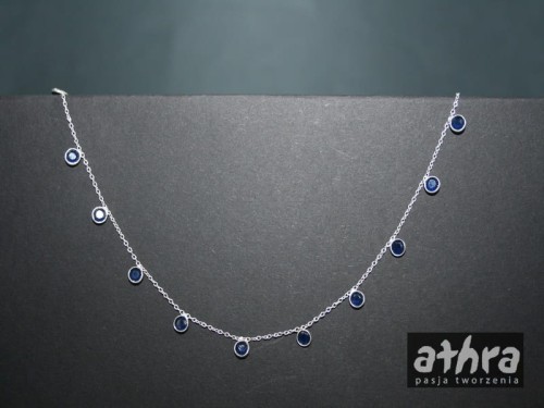 www_athra_pl SZAF łańcuszek srebrny z szafirem sprzedawany na metry centymetry jak kto chce utniemy ile chcecie
