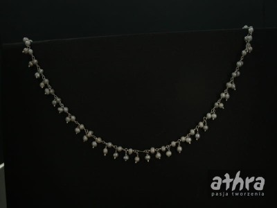 Łańcuszek ręcznie  pleciony z perełkami,  PER