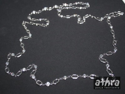 Łańcuszek srebrny, rodowany z zapięciem CEF92