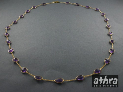 www_athra_pl łańcuszek pozłacany z amethystem AMET72/D