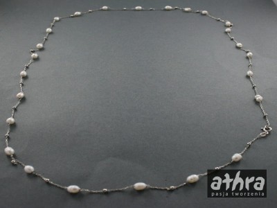 Łańcuszek srebrny, rodowany z zapięciem PER92