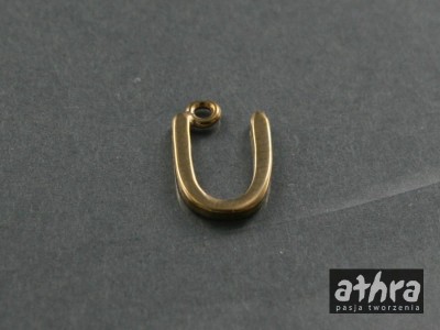 Zawieszka z mosiądzu, literka "U", LITU/M