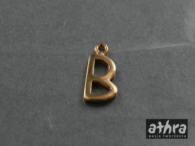 Zawieszka  z mosiądzu, literka "B", LITB /M