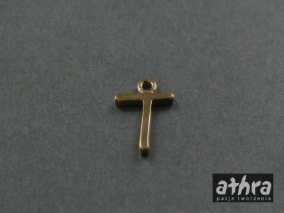 Zawieszka z mosiądzu,  literka "T", LITT/M