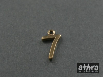 Zawieszka z mosiądzu,  cyferka "7", CYF7/M