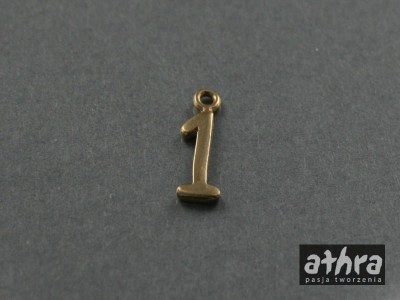 Zawieszka z mosiądzu,  cyferka "1", CYF1/M