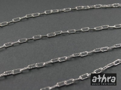 Łańcuszek, prostokąty z  drutu diamentowanego, LRW090D1