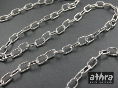 Łańcuszek, prostokąty z  drutu diamentowanego, LRW180D1