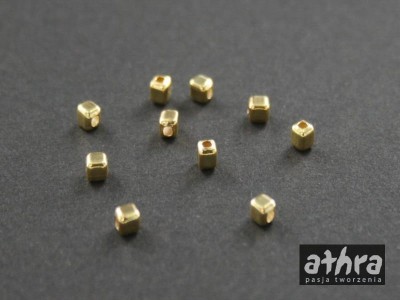 Kostka gładka, dmuchana, pozłacana,  4 mm CU40/D