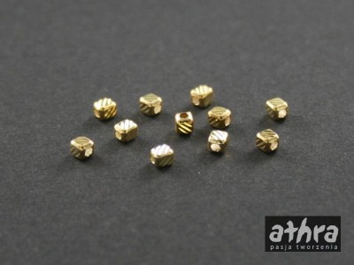 Kostka nacinana, dmuchana, pozłacana,  3 mm BCU30/D