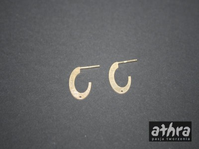 Zapięcie kolczyka owal satynowy, pozłacany, ORP1401/036/PN/D