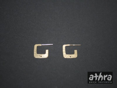 Zapięcie kolczyka kwadrat satynowy, pozłacany, ORP1401/016/PN/D