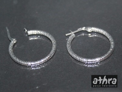 Bigle do kolczyków koła z drutu diamentowanego , ROUND14D/R