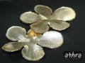 www_athra_pl_FLOWERD kolczyki na sztyfcie kwiaty pozłacane z blachy ręcznie wykrawane
