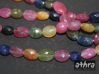 Szafiry fasetowane mix owale 10x7, SZAFIRMIX