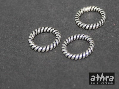 Kółko lutowane, zdobione, oksydowane KLO10