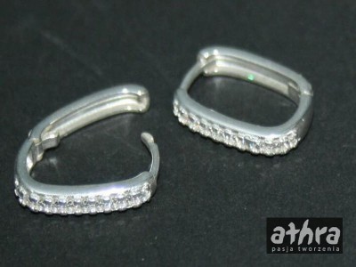 Bigle do kolczyków z cyrkoniami "kajdanki", KZ19x13C