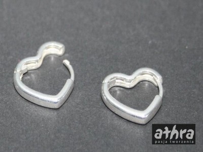 Bigle serca na zatrzask do kolczyków "kajdanki", KZSERCE16