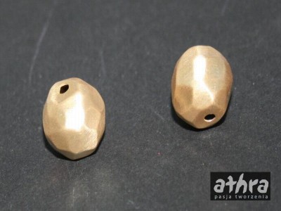 Kulka 20mm fasetowana satyna srebrna pozłacana, SM0012-20S/D