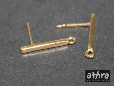 Zapięcie kolczyka sztyft pozłacane prostokąt 16x2, pozłacany, PS1/D
