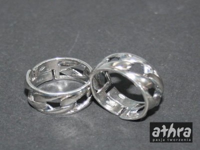 Pierścionek rodowany regulowany, M30/R