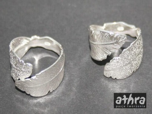 www_athra_pl_M32 pierścionek srebrny 2 liście regulowany