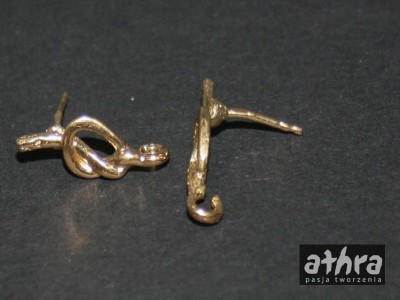 Zapięcie kolczyka pozłacany supełek ze sztyftem, SZT76/D