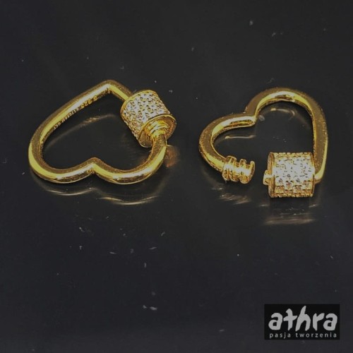 www_athra_pl ZAPS17C/D zapiecie srebrne na gwint serce z cyrkoniami 17mm