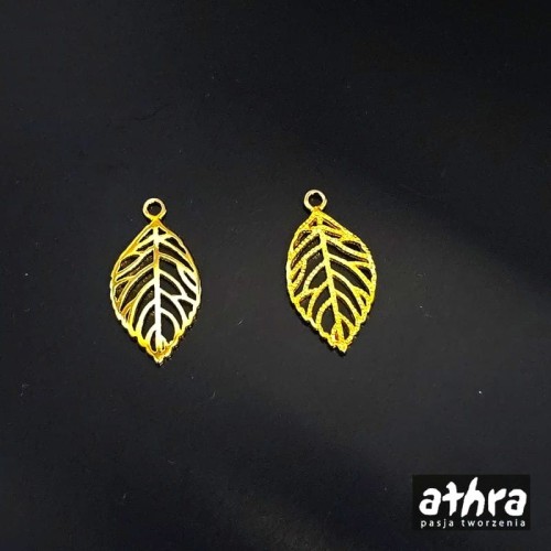 www_athra_pl_ZL013/D przywoeszka srebrna pozłacana listek